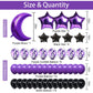 25Th Birthday Decorations For Women Men, Purple Black 25 Happy Birthday Balloons With Purple Number Balloons 25 Happy Birthday B