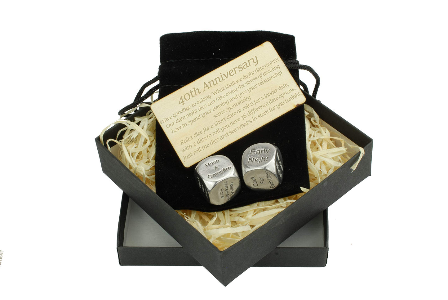 40 Year Anniversary Metal Date Night Dice - Create a Unique 40th Anniversary Date Night