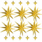 6 Pcs Explosion Star Foil Balloons- 12 Point Star Balloons,Gold Spike Balloons And 10Pcs Four Pointed Star Balloos For Party Sup