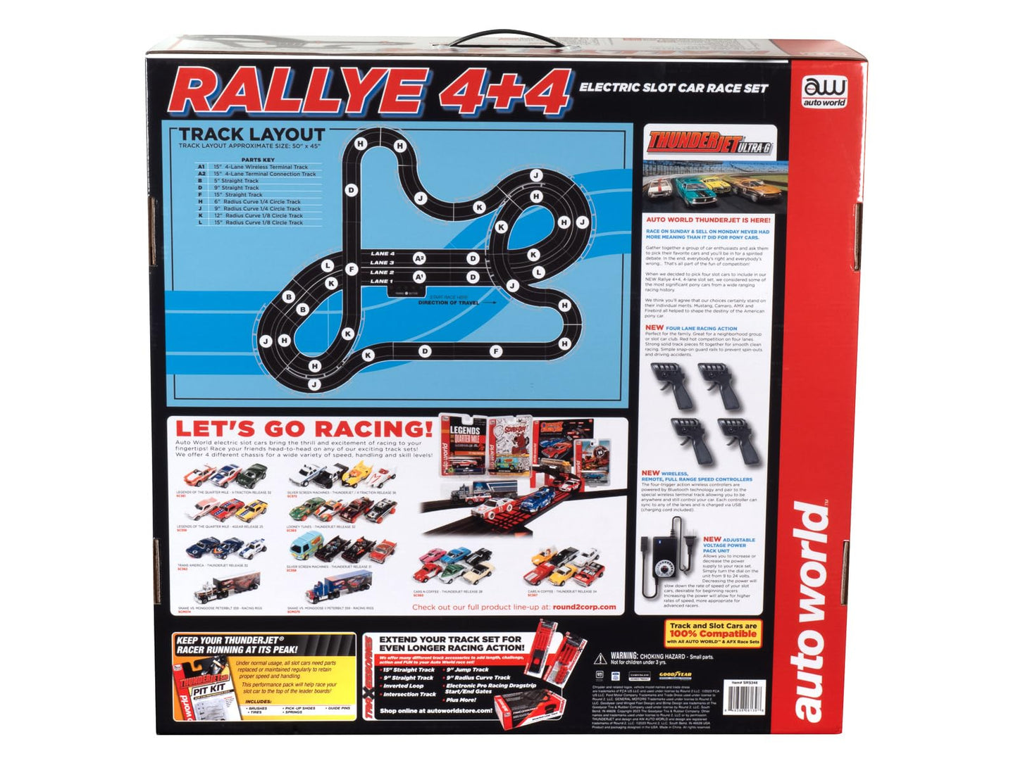 Auto World Rallye 4+4 Slot Race Set Ho Scale
