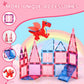 Magnetic Tiles for Kids Age 4-8 with Dragon, 36 Piece Princess Castle Magnet Tiles for Girls, Movable Dragon Toys for 3+, Creati
