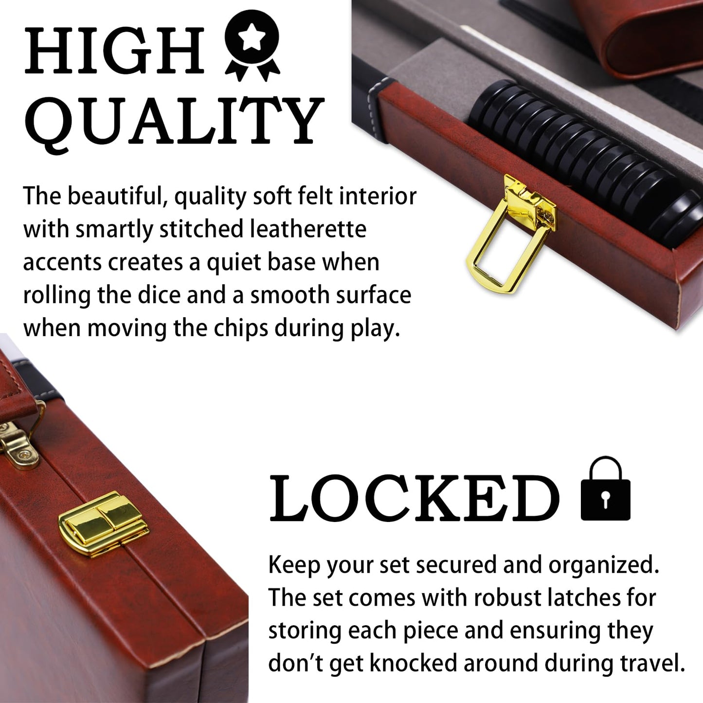 Backgn Sets for mature-themeds 15 Inch Backgn Brown Sets Classic Board Game with enhanced Leather Case  Portable Travels Strategy Backgn Game Set for mature-themeds  Kids (Brown)