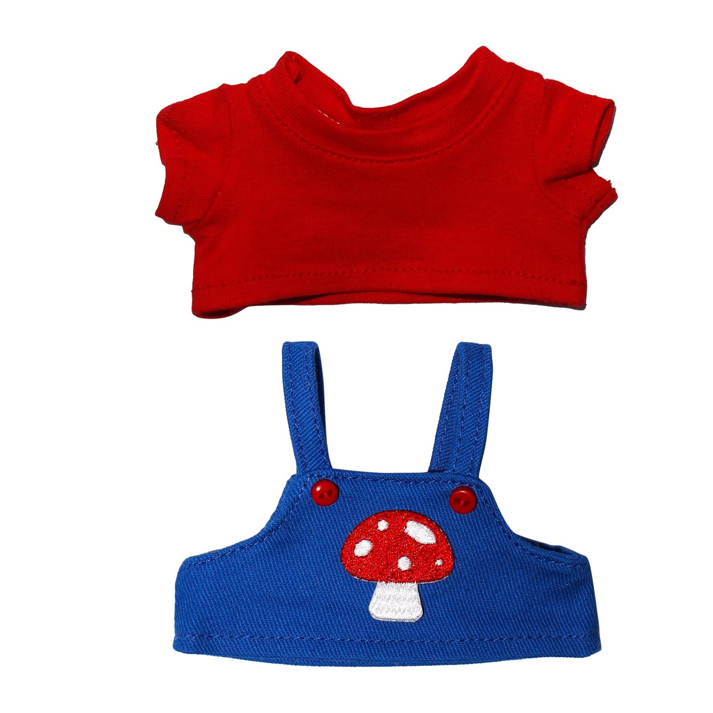 17cm Doll Clothes  17cm Clothes Skirt Set  2 Piece Colorful T-Shirt+ with Overalls or Skirt Outfit enhanced Fashion Cute Doll Accessories(NO Doll)(Style C)