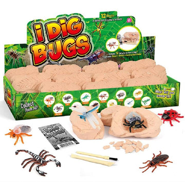 Trade Big Bug Fossil Dig Kit - Stem Science & Educational Toys -Dig Up 12 Real Bugs Fly Ant Scorpion Lady Beetle Locust Cockroac