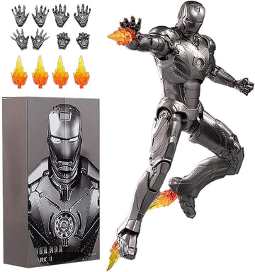Uxouyic Ir?nman Movie Series - Collectible Ir?nman Action Figure Metal Painting 20 Joints Movable Model Toys (7 Inches) (Mark 2)