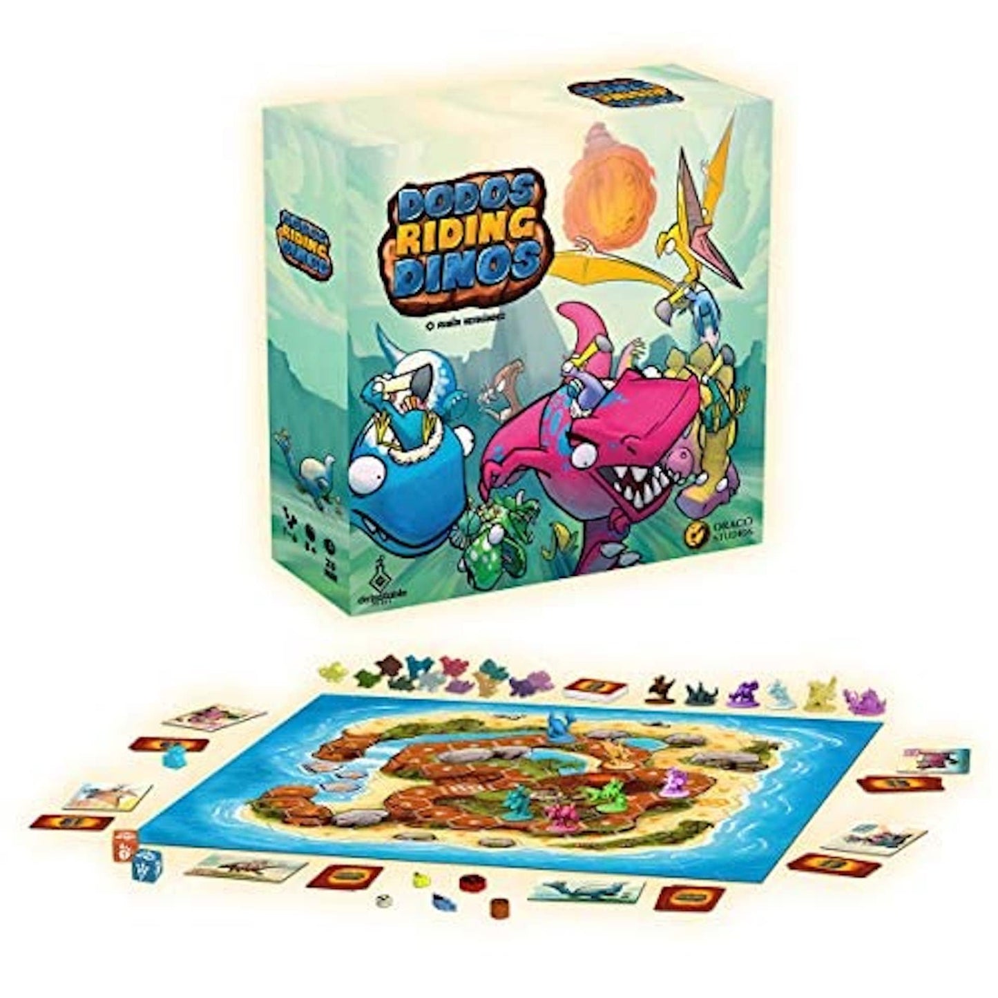 Draco Studios Dodos Riding Dinosaurs Board Game - Multicolor, Model DAO-42100, Plastic Material
