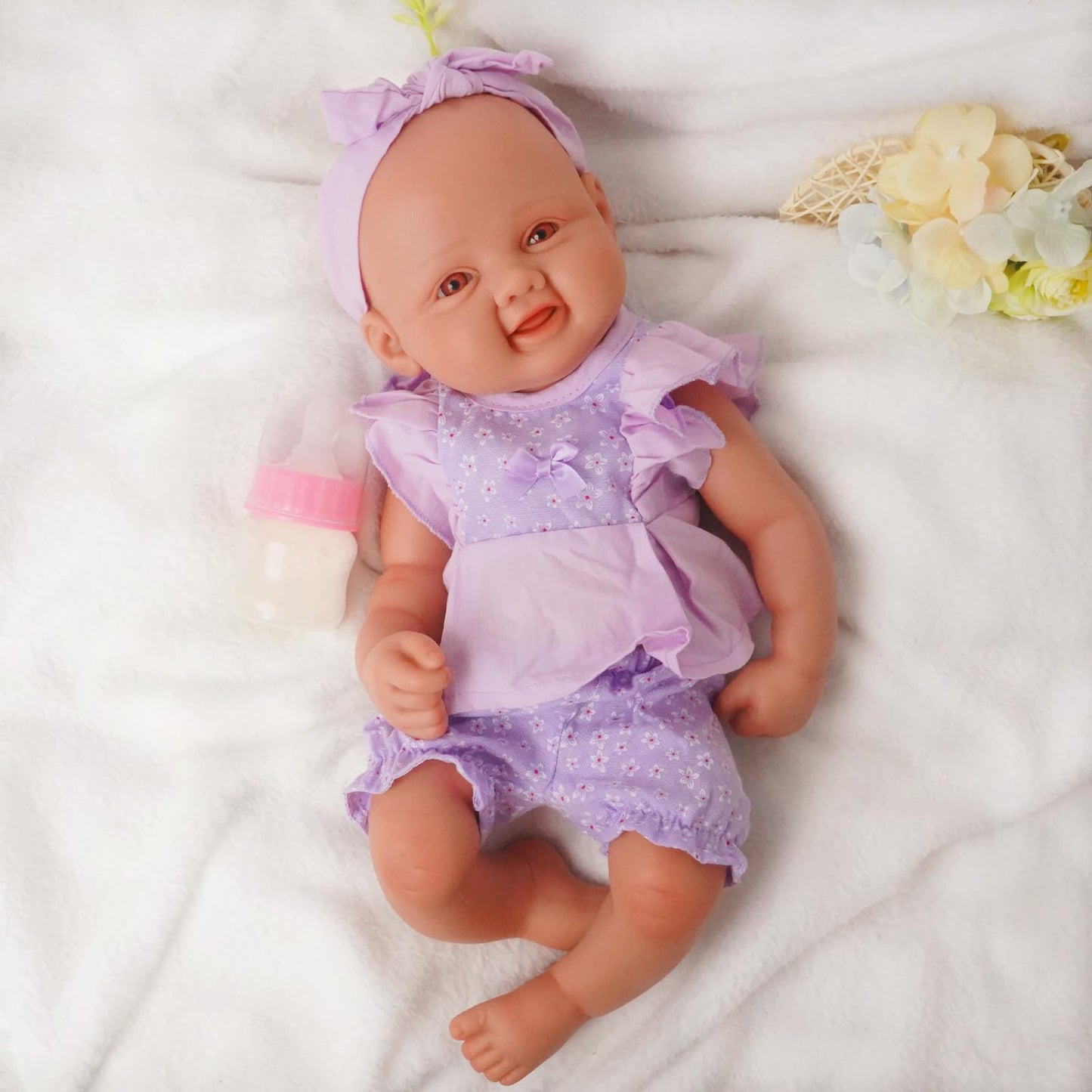 YaLuoQian Silicone Reborn Baby Dolls 1:1 Silicone Smile Doll Realistic Reborn Baby Dolls