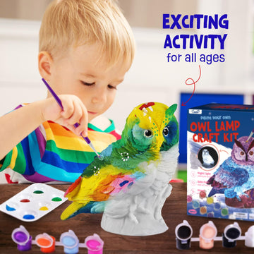 Laoese Paint Your Own Owl Lamp Kit, Art Supplies Arts & Crafts Kit, Painting Kit For Kids 6-12, Arts And Crafts For Kids Ages 8-