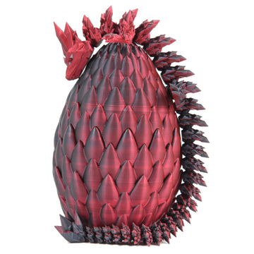 3D Printed Dragon Egg Toy 12'' Crystal Articulated Dragon With Eyes Decor Collectible