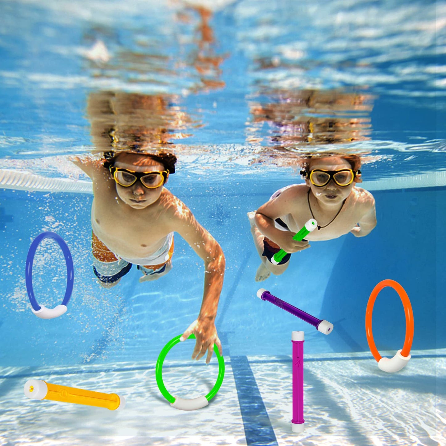 Underwater Pool Toys For Kids Ages 4-8, Summer Training Swim Pool Diving Toys Gift Set, Swimming Pool Toys For Kids Ages 8-12 For Fun Water Toys Games
