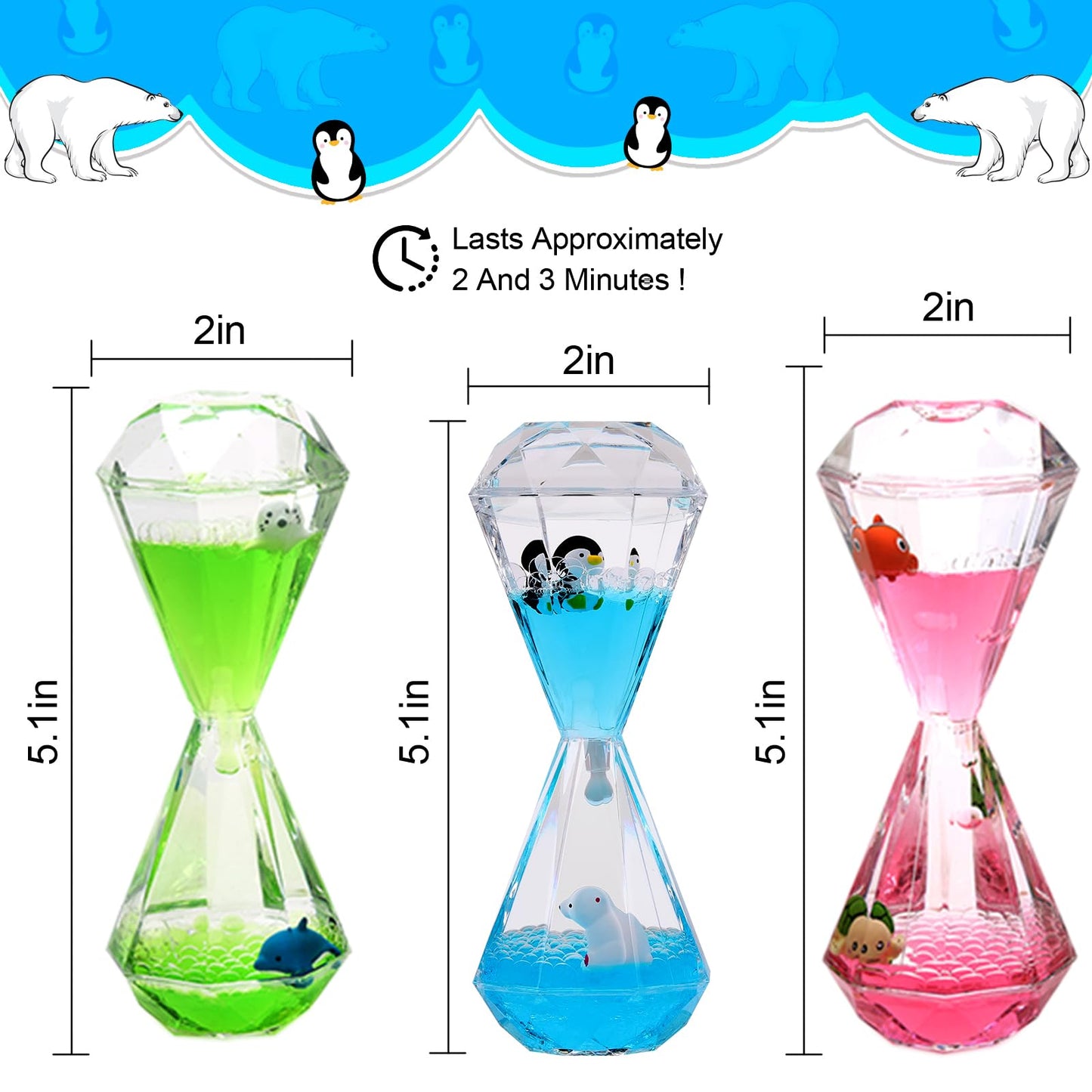 Xinbaohong Liquid Motion Bubbler For Kids And Adults Hourglass Liquid Bubbler Timer For Sensory Play Fidget Toy Stress Management Desk Decor(Blue) (1 Blue+1 Pink+1 Green)