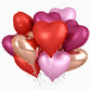 Rose Gold And Pink Heart Balloons, 18 Inch Hot Pink Heart Shape Balloons Foil, 10 Pcs Rose Gold Pink Heart Balloon For Girls Wom