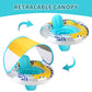 Swimbobo Inflatable Baby Swim Pool Float With Safe Seat And Removable Canopy For Age 6-36 Months Toddler (Yellow Dinosaur)
