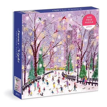 Galison Snowy Night 500 Piece Puzzle From Galison - 20'' X 20'' Winter Themed Puzzle That Is Perfect For The Holidays, Beautiful