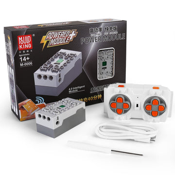 Mould King M0006 Powered Module Kit with Remote Control & Battery Box, 4 Power Output Ports, Upgrade Power Function Sets