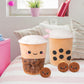 Nenalayo Cute Bag Of Boba Tea Plushies Toy, Stuffed Bubble Tea Plush Pillow, Removable Soft Snack Tea Cup Shaped Pillow Creative Gifts For Kids 13.7 Inch(6 Dolls Brown)