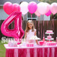 Suwen 40 Inch Hot Pink Large 4 Number Balloons Big Foil Helium Number Balloons 0-9 Jumbo Happy 4Th Mylar Birthday Party Decorati