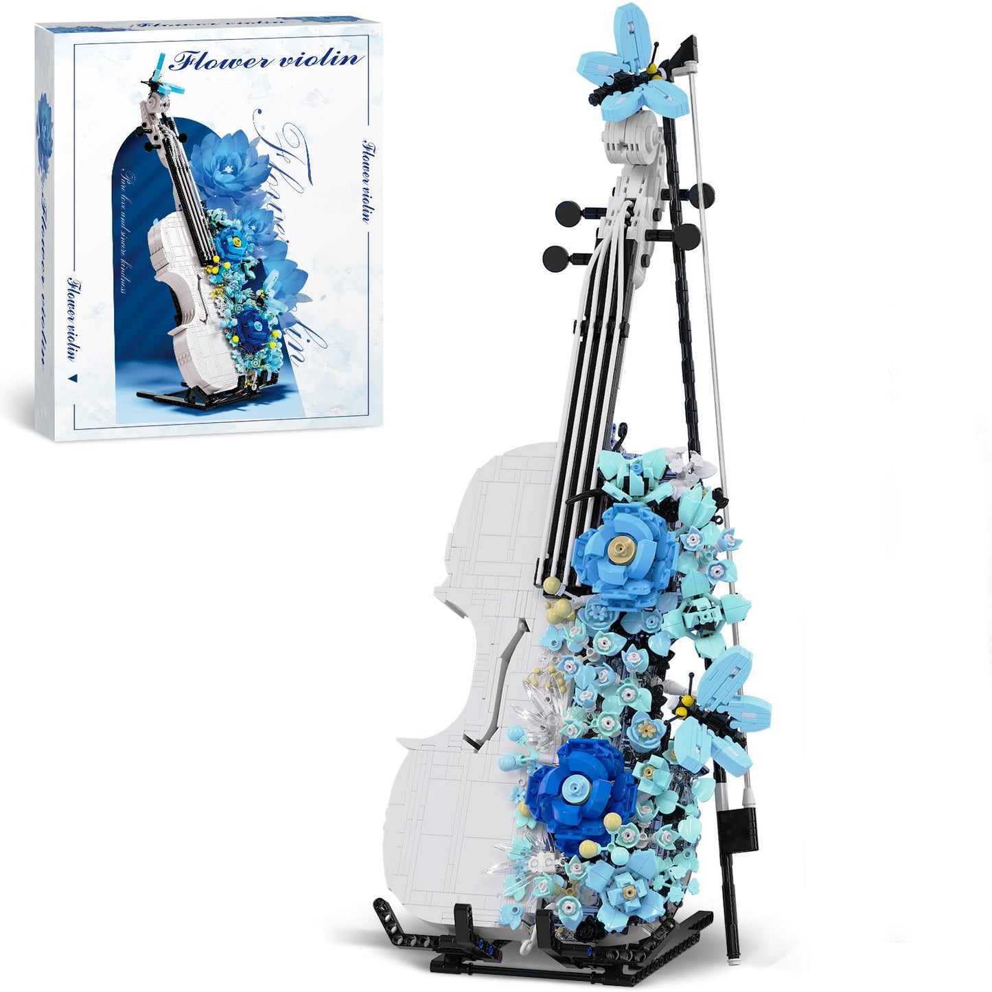 goqi Violin Toy Building Set  1419+ Pieces Musical Instrument Building Block Set Compatible with Lego  Violin Model Toy Gift for mature-themed & Music Lovers