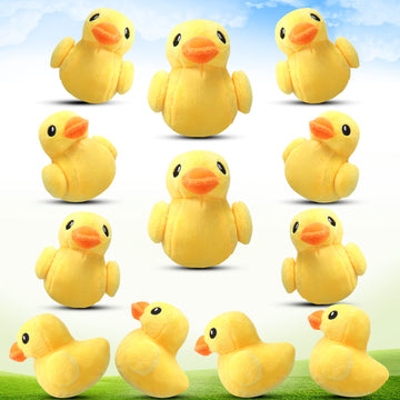 Skylety 12 Pieces Stuffed Duck Plush Yellow Stuffed Animal 4 Inches Plush Soft Toy Small Duck Playset For Boys And Girls Room So