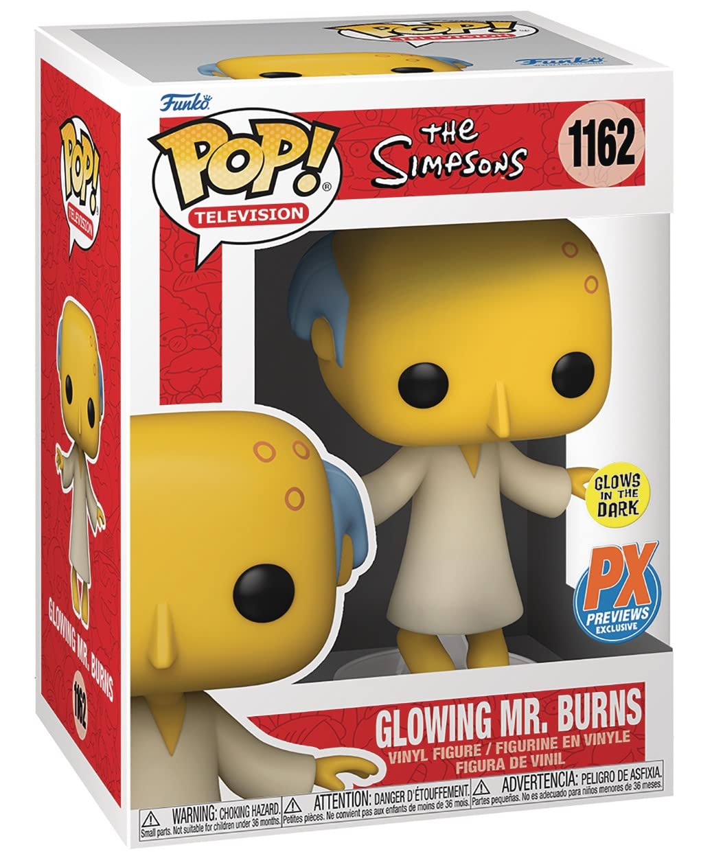 Pop The Simpsons: Glowing Mr. Burns (Px Previews Exclusive) Funko Vinyl Figure (Bundled With Compatible Box Protector Case)