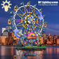 Rotating Ferris Wheel Building Blocks Kit With Lights Amusement Park Building Construction Toys Set For 6+ Year Boys Girls Birth