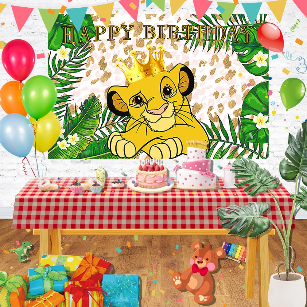 The Lion King Backdrop for Birthday Party Decorations, Wild Jungle Background for Baby Shower Party Cake Table Decorations Suppl