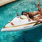 Funboy Giant Inflatable Luxury Yacht Speed Boat Pool Float, Two Cupholders, Luxury Float For Summer Pool Parties And Entertainment