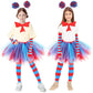 Kitimi Tulle Tutu Skirt Set for Girls Carnival Cosplay, 3 Layered Tulle Tutu Skirt, Headband, Striped High Socks and Gloves