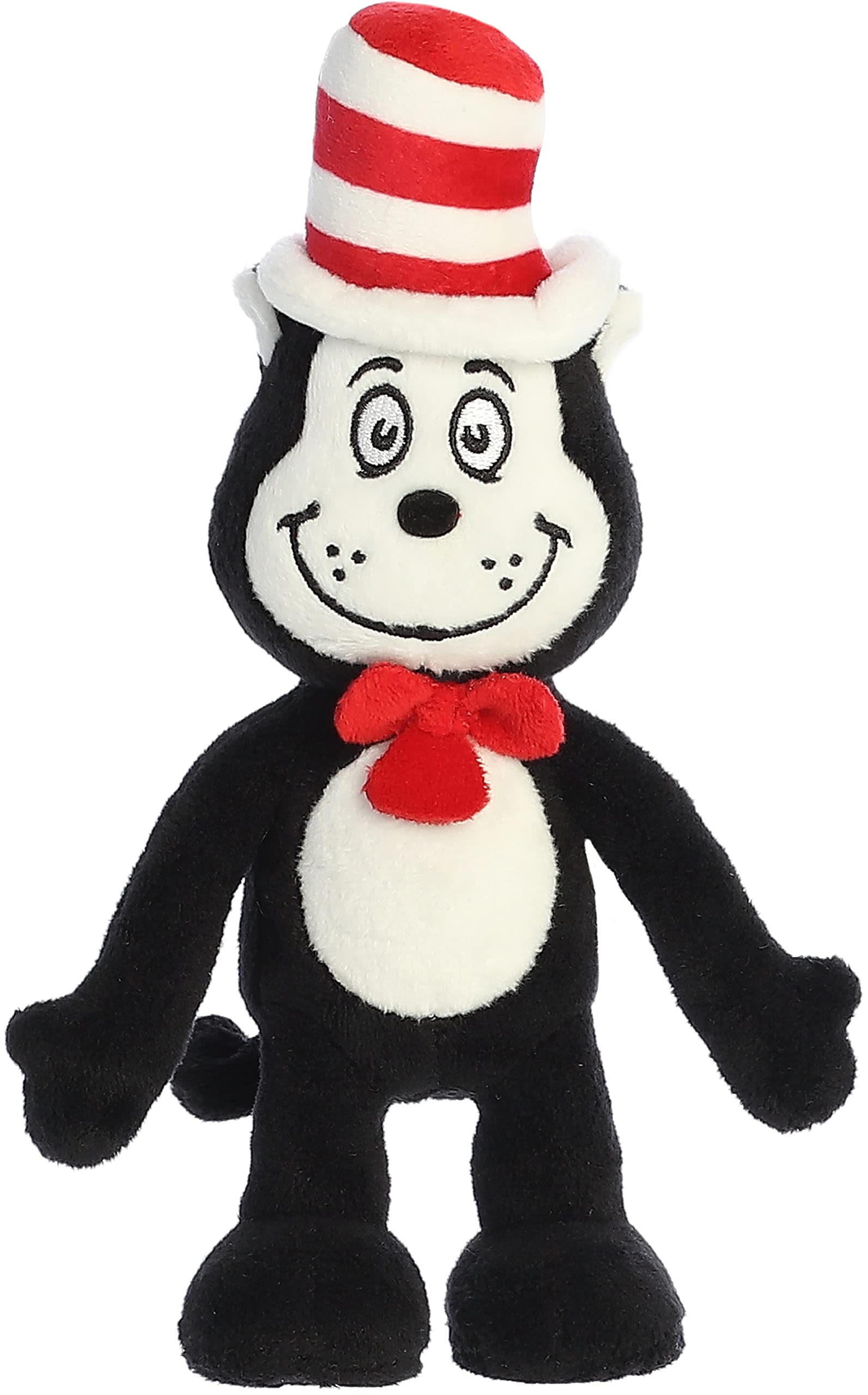 Aurora Whimsical Dr. Seuss Cat In The Hat Armature Stuffed Animal - Magical Storytelling - Officially Licensed - Black 8 Inches
