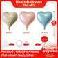 Love Heart Shaped Balloons Pack Of 12,18 Inch Love Valentine Balloons Heart Romantic Balloons For Valentines Day Propose Marriag