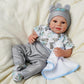 BABESIDE 6-Piece Reborn Baby Doll Clothes Set for 17-22 Inch Dolls - Dinosaur Outfit with Hat  Bib  Socks for Boy or Girl Dolls