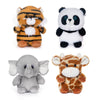 My Oli 5'' Forest Animal Plush Set - Panda, Elephant, Giraffe & Tiger Bundle For Kids & Babies (Pack Of 4)