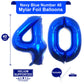 40 Inch Navy Blue 40 Number Balloons Giant Jumbo Huge 40 Foil Mylar Helium Number Digital Balloons Dark Blue Birthday Mylar Digi