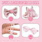6.7in/17cm Doll Clothes Set(NO Doll)  4 Pcs Outfit Set Includes enhanced Fashion Dresses & Bow Hairpin & Glasses & Cute Rabbit Charm  elegant Chic Doll Clothing Accessories