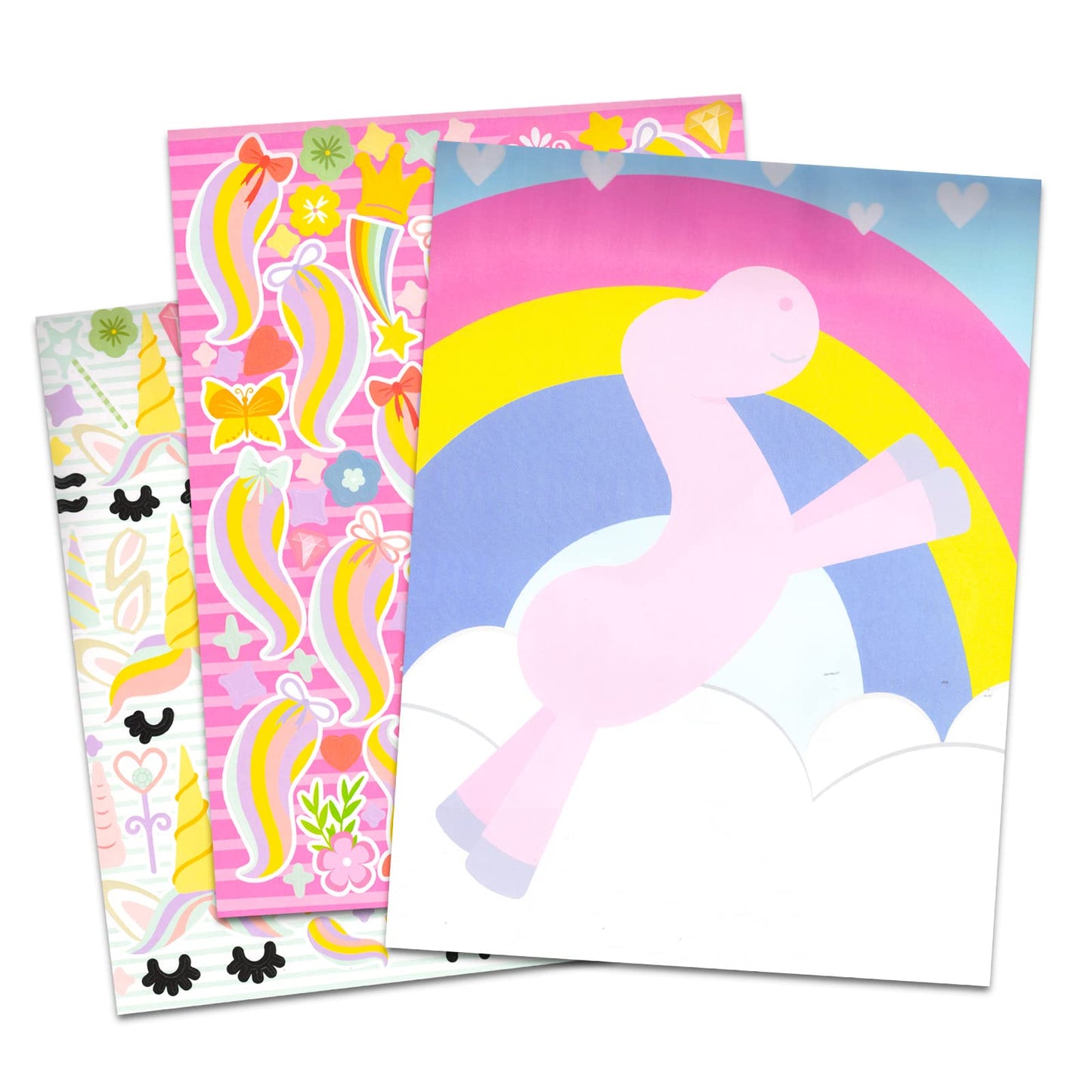 Make a Face Unicorn Sticker Books for Girls, Kids, Toddlers - Bundle with Unicorn Sticker Books with 32 Pages and 420+ Stickers