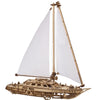UGEARS Serenitys Dream Model Yacht - Model Ships Kits for mature-themeds - Wooden Models to Build for mature-themeds - 3D Puzzles mature-themed Ship Model Kit - DIY Wooden Model Boats for Enthusiasts