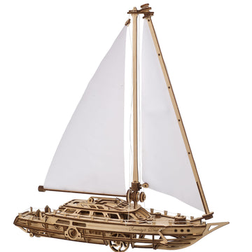 Ugears Serenitys Dream Model Yacht - Model Ships Kits For Adults - Wooden Models To Build For Adults - 3D Puzzles Adult Ship Mod