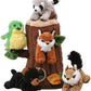 Plush Treehouse With Animals - Five (5) Stuffed Forest Animals
