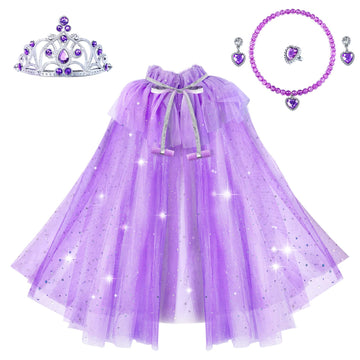 Heyzeibo Princess Dresses For Girls 4-6, Princess Cape Set, Princess Dressing Up Toys Role Play Gifts For Christmas Birthday