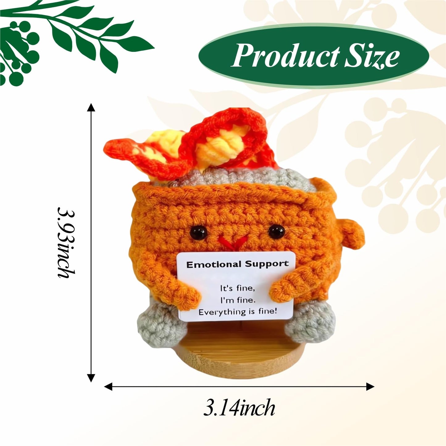 Emotional Support Dumpster- Handmade Crochet Dumpster Fire Doll, Christmas Dumpster Fire Knitting Toy Ornaments With Positive Ca