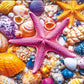 Puzzle For Adults 1000 Pieces - Colorful Seashell And Starfish Puzzle, 1000 Piece Beach Jigsaw Puzzle (15''X 10'')