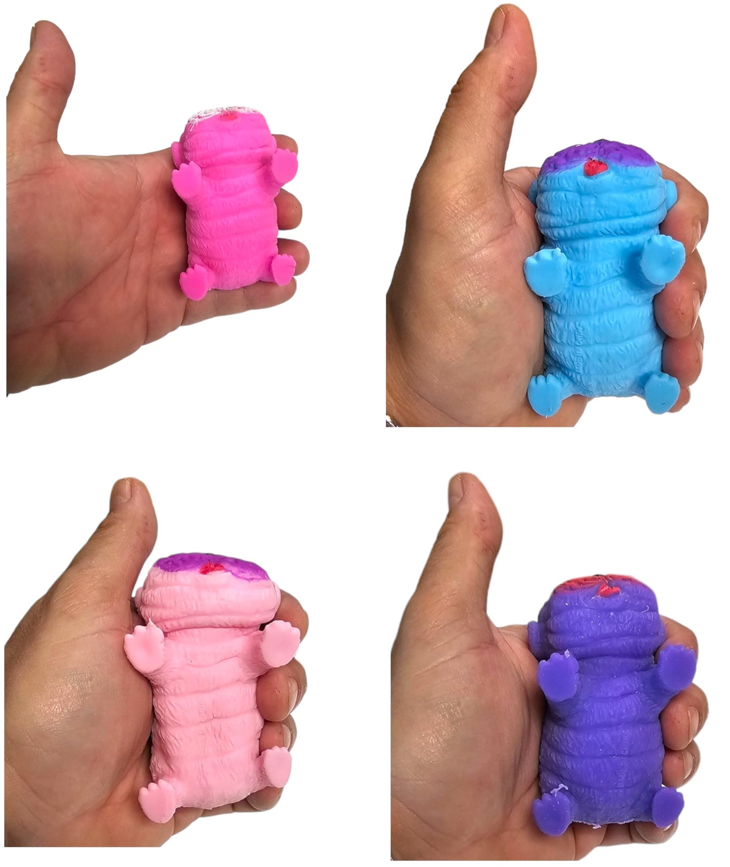 Squishy Stretchy Pug (2.5'' to 6.5'') Rubber Fidget Sensory Toy Filled with Sand. Great Stress Relief Dog Toy for Kids, Adults a