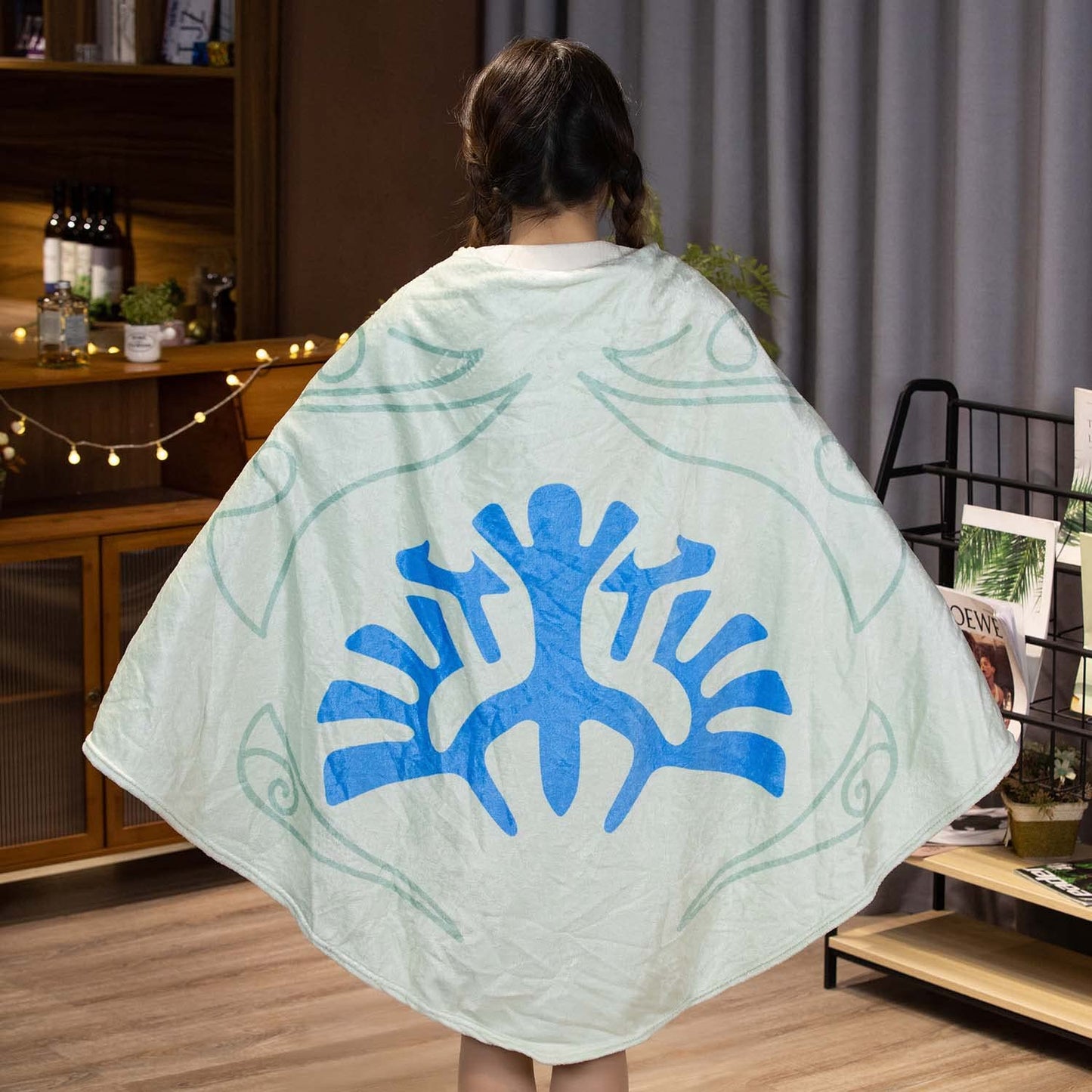Marukqw Zelda Plush Glider Style Blanket Cloak Cosplay Prop L60 Inch W43 Inch (Light Gray)