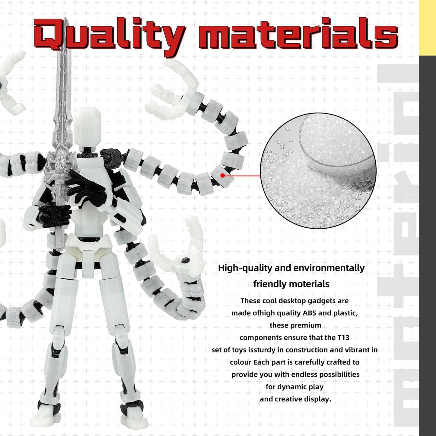 Already Assembled T13 Action Figure Accessories,T13 Multi-Jointed Movable,for Collectors Desktop Decorations t-13 Movability 3D