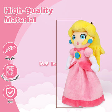 Kilative Princess Peach Plush Toy Princess Peach Doll Collection Mario Plush Stuffed Animals Toys 11 Inch (Pink Sweet Gift For Mario Fans