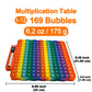 Proweber Multiplication Chart Pop Fidget Toy with Stress-Relieving Poppers Math Game Board for Kids Early Education Family Learning Tool to Master Times Tables & Arithmetic Skills (Rainbow 12X12)