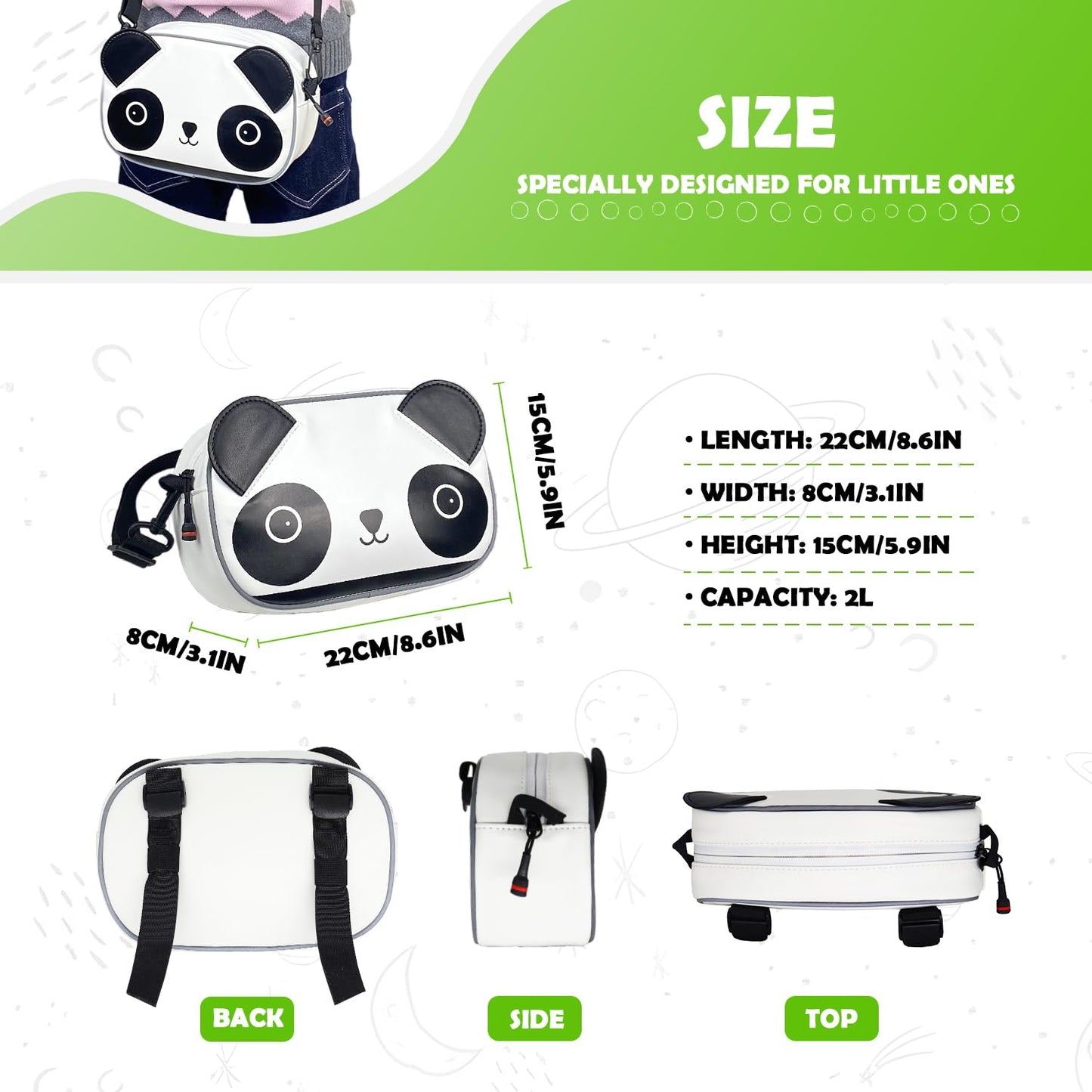 TOURSLOV Kids Bike Basket, Water Resistant Bike Handlebar Bag, Scooter Basket Bicycle Basket Front Bike Accessories Gift for Boy