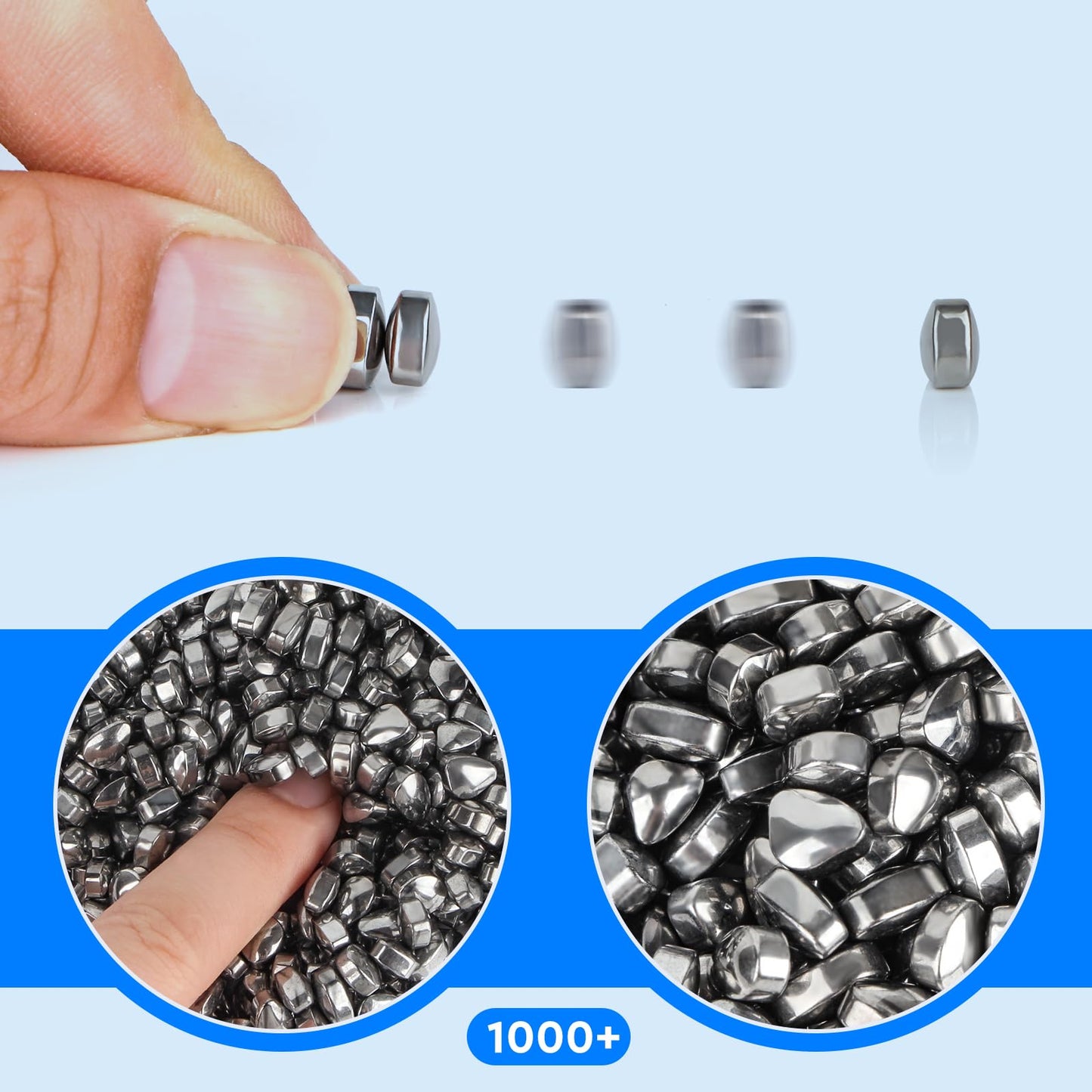 Gimobote Original 1000+ Ferrite Putty Silver, Fidget Toy Ferrite Rocks For Stress Relief, Sensory Toy For Adults & Teens 14+, Fe