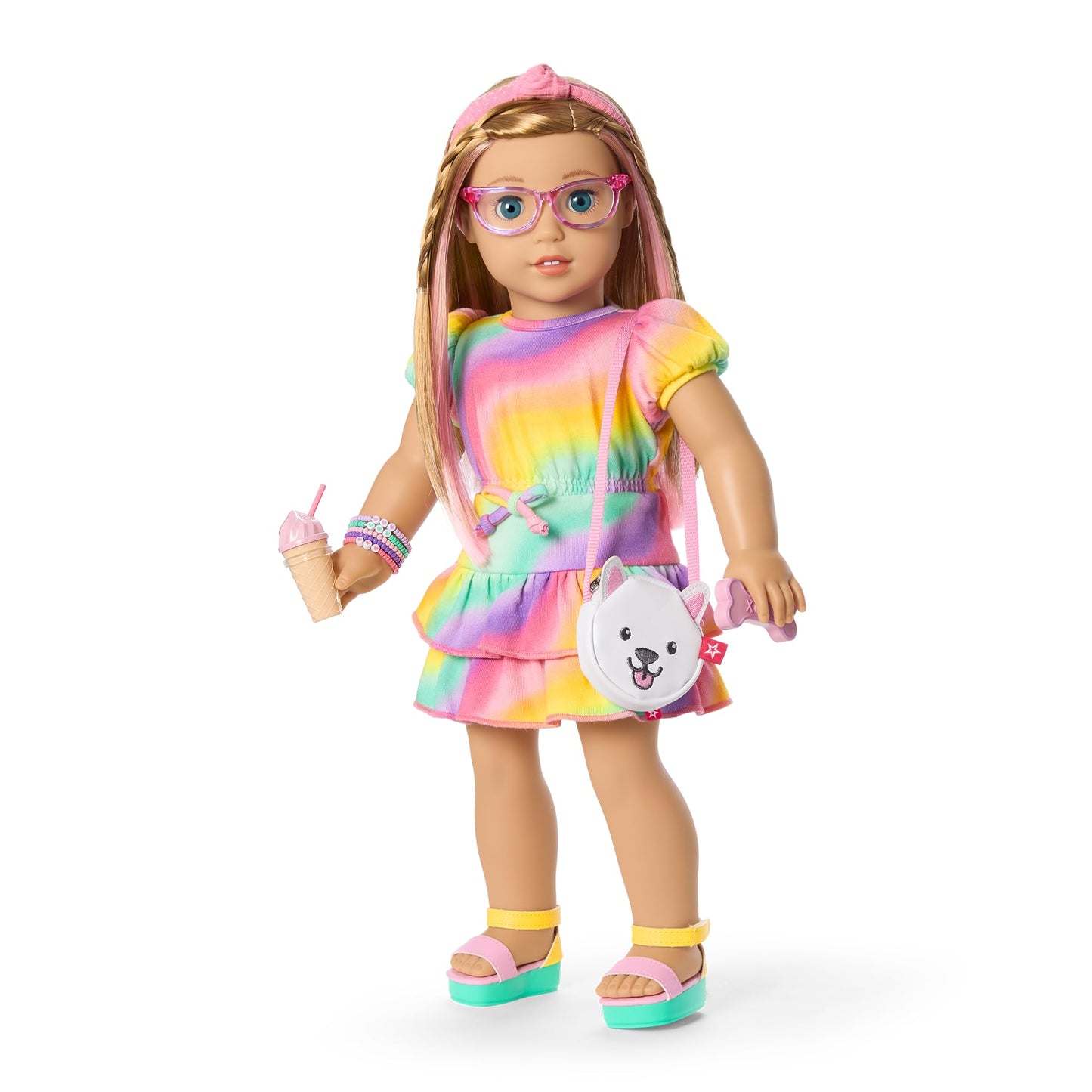 American Girl Summer McKinny 18-inch Doll Accessories Set, Multicolor, Includes Headband, Purse, Tumbler, Ages 6+ - Model HYJ48