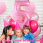 Pink Number 5 Balloon 40 Inch, Big Large Foil Helium Number Balloons, Jumbo Giant Mylar Number 5 Balloons For 5 Year Old Birthda